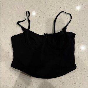 Garage Black Cropped Bustier Top
